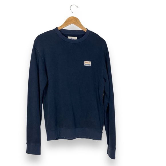 Mugsy Pullover Crew Sweatshirt Mens M Vintage Navy Blue Soft Logo Surf Buttery - Picture 4 of 11